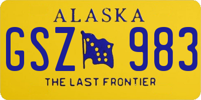 AK license plate GSZ983