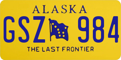 AK license plate GSZ984