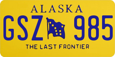 AK license plate GSZ985