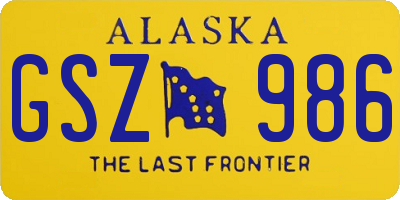 AK license plate GSZ986