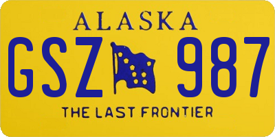 AK license plate GSZ987