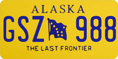 AK license plate GSZ988