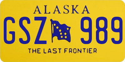 AK license plate GSZ989
