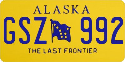AK license plate GSZ992