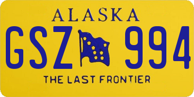 AK license plate GSZ994