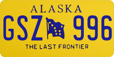 AK license plate GSZ996