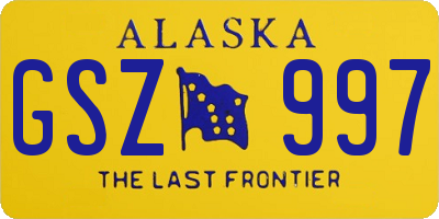 AK license plate GSZ997
