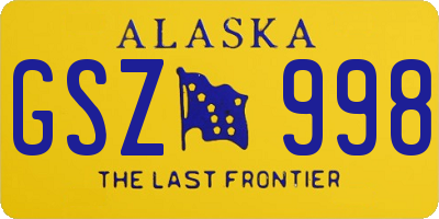 AK license plate GSZ998