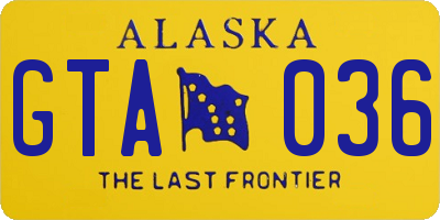 AK license plate GTA036