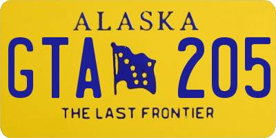 AK license plate GTA205