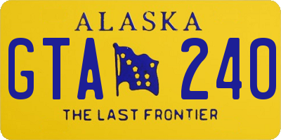 AK license plate GTA240