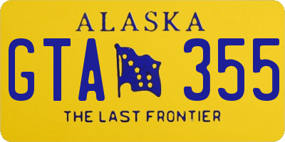 AK license plate GTA355