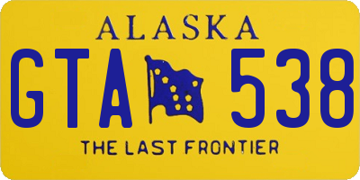 AK license plate GTA538