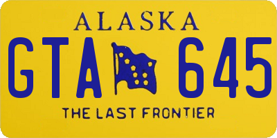 AK license plate GTA645