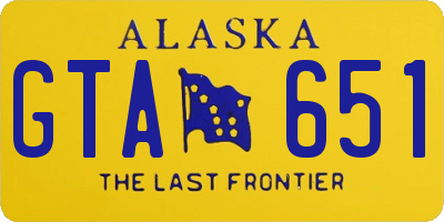 AK license plate GTA651