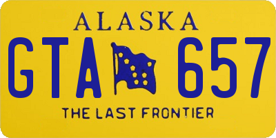 AK license plate GTA657