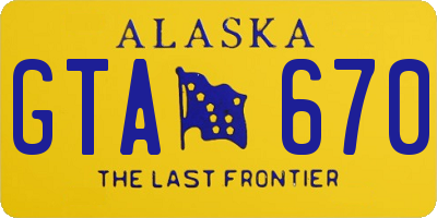 AK license plate GTA670