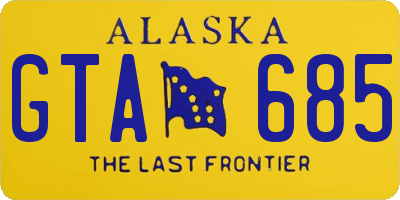 AK license plate GTA685