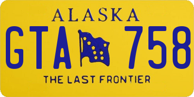 AK license plate GTA758