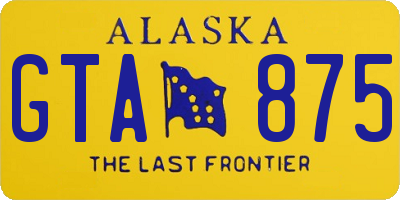 AK license plate GTA875