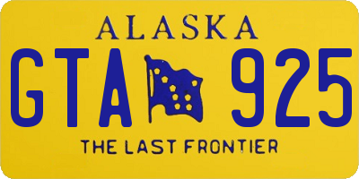 AK license plate GTA925