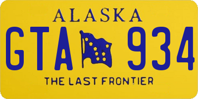 AK license plate GTA934