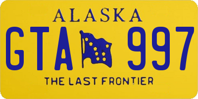 AK license plate GTA997