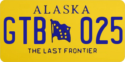 AK license plate GTB025