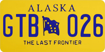 AK license plate GTB026