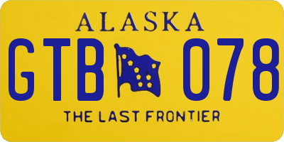 AK license plate GTB078