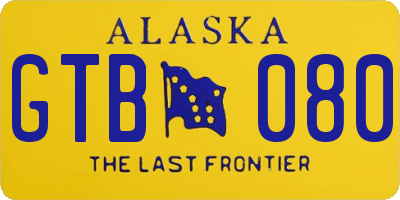 AK license plate GTB080