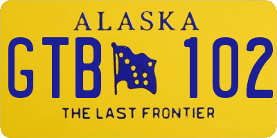 AK license plate GTB102
