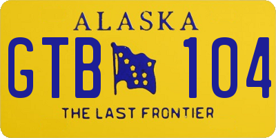 AK license plate GTB104