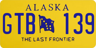 AK license plate GTB139