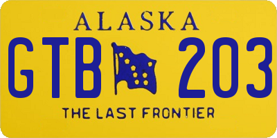 AK license plate GTB203