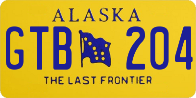 AK license plate GTB204