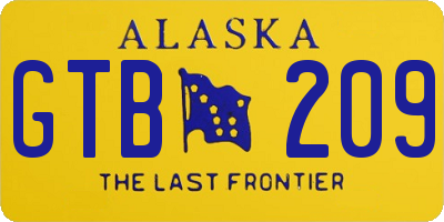 AK license plate GTB209