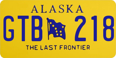 AK license plate GTB218