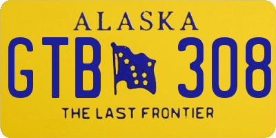 AK license plate GTB308