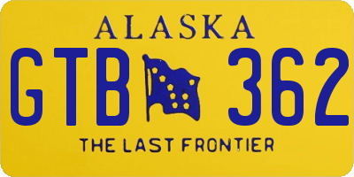 AK license plate GTB362