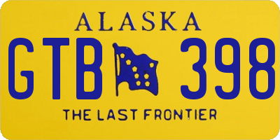 AK license plate GTB398