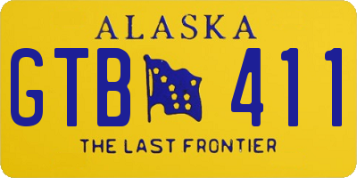AK license plate GTB411