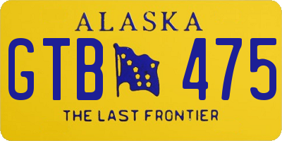 AK license plate GTB475