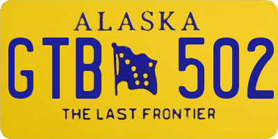 AK license plate GTB502