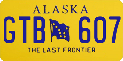 AK license plate GTB607