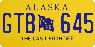 AK license plate GTB645