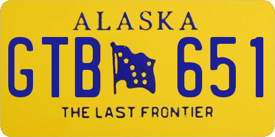 AK license plate GTB651