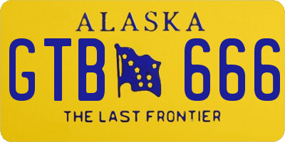 AK license plate GTB666