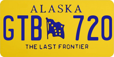 AK license plate GTB720