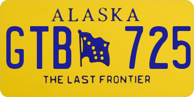 AK license plate GTB725